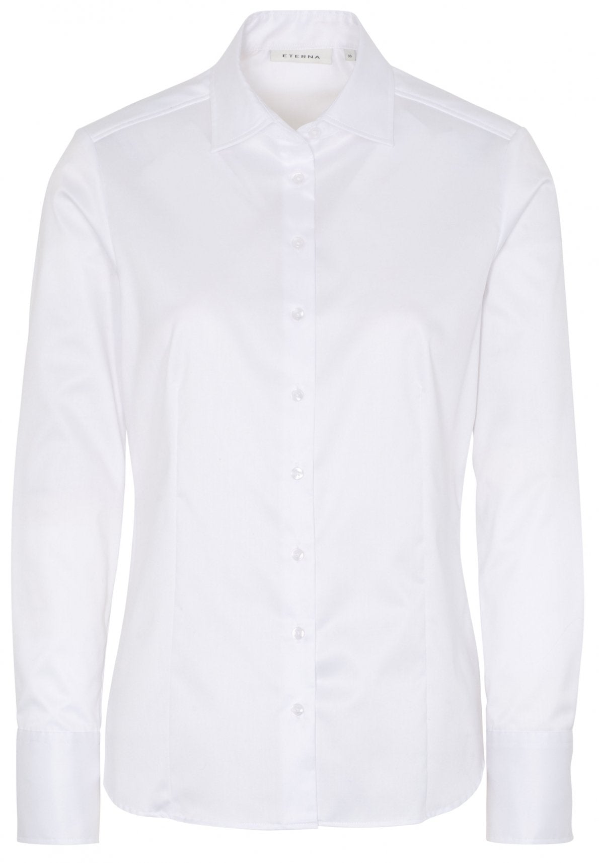 ETERNA MODERN CLASSIC COVER SHIRT Langarm Bluse - Pearl Mist White - 5008-00-D708