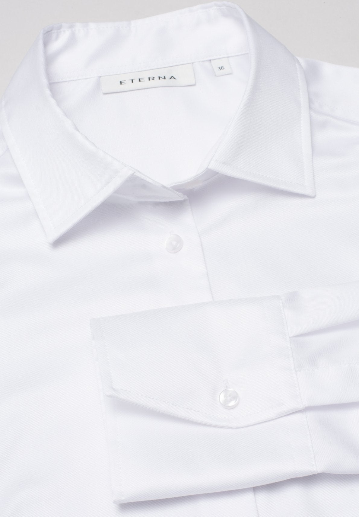 ETERNA MODERN CLASSIC COVER SHIRT Langarm Bluse - Pearl Mist White - 5008-00-D708 von Eterna