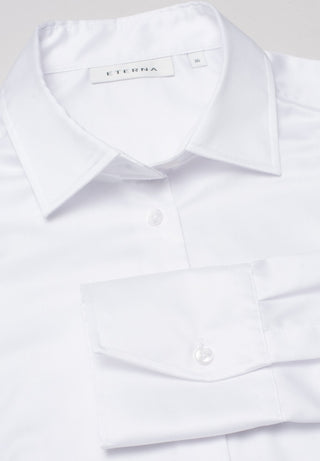 ETERNA MODERN CLASSIC COVER SHIRT Langarm Bluse - Pearl Mist White - 5008-00-D708