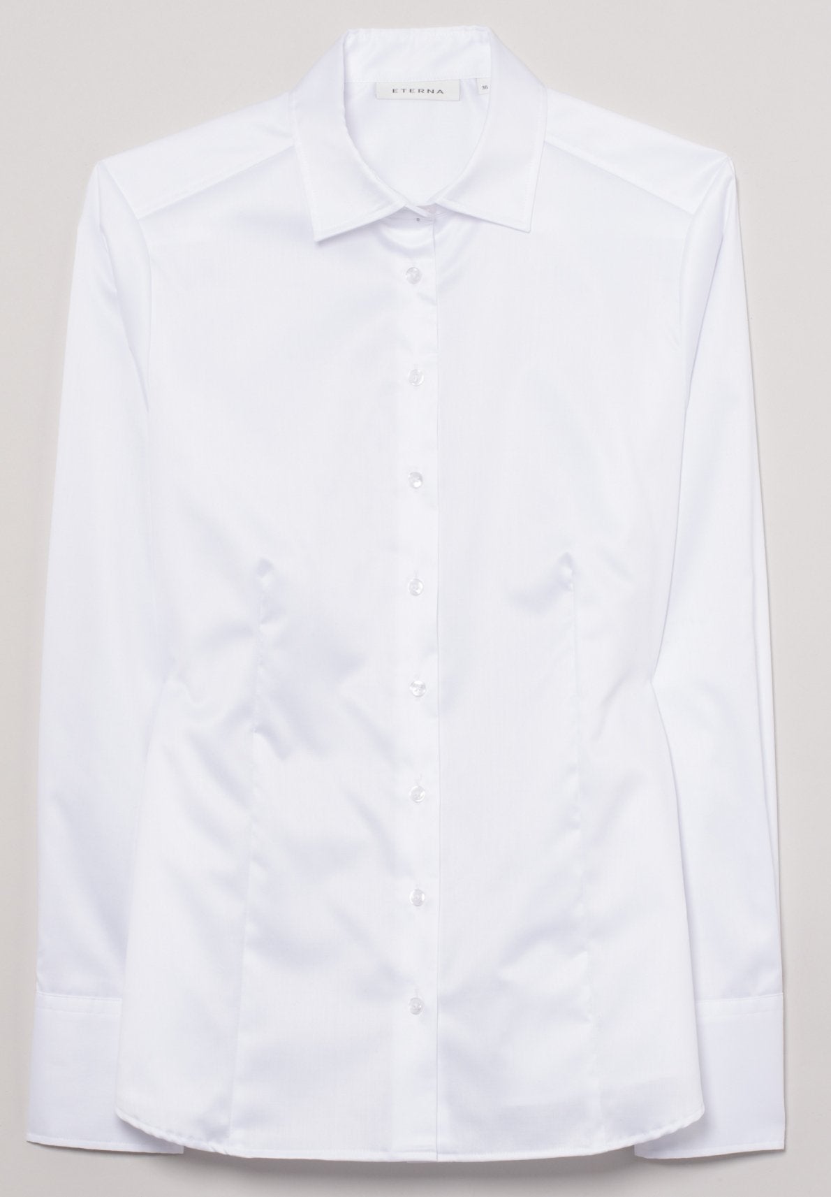ETERNA MODERN CLASSIC COVER SHIRT Langarm Bluse - Pearl Mist White - 5008-00-D708 von Eterna