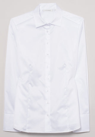 ETERNA MODERN CLASSIC COVER SHIRT Langarm Bluse - Pearl Mist White - 5008-00-D708