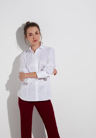 ETERNA MODERN CLASSIC COVER SHIRT Langarm Bluse - Pearl Mist White - 5008-00-D708