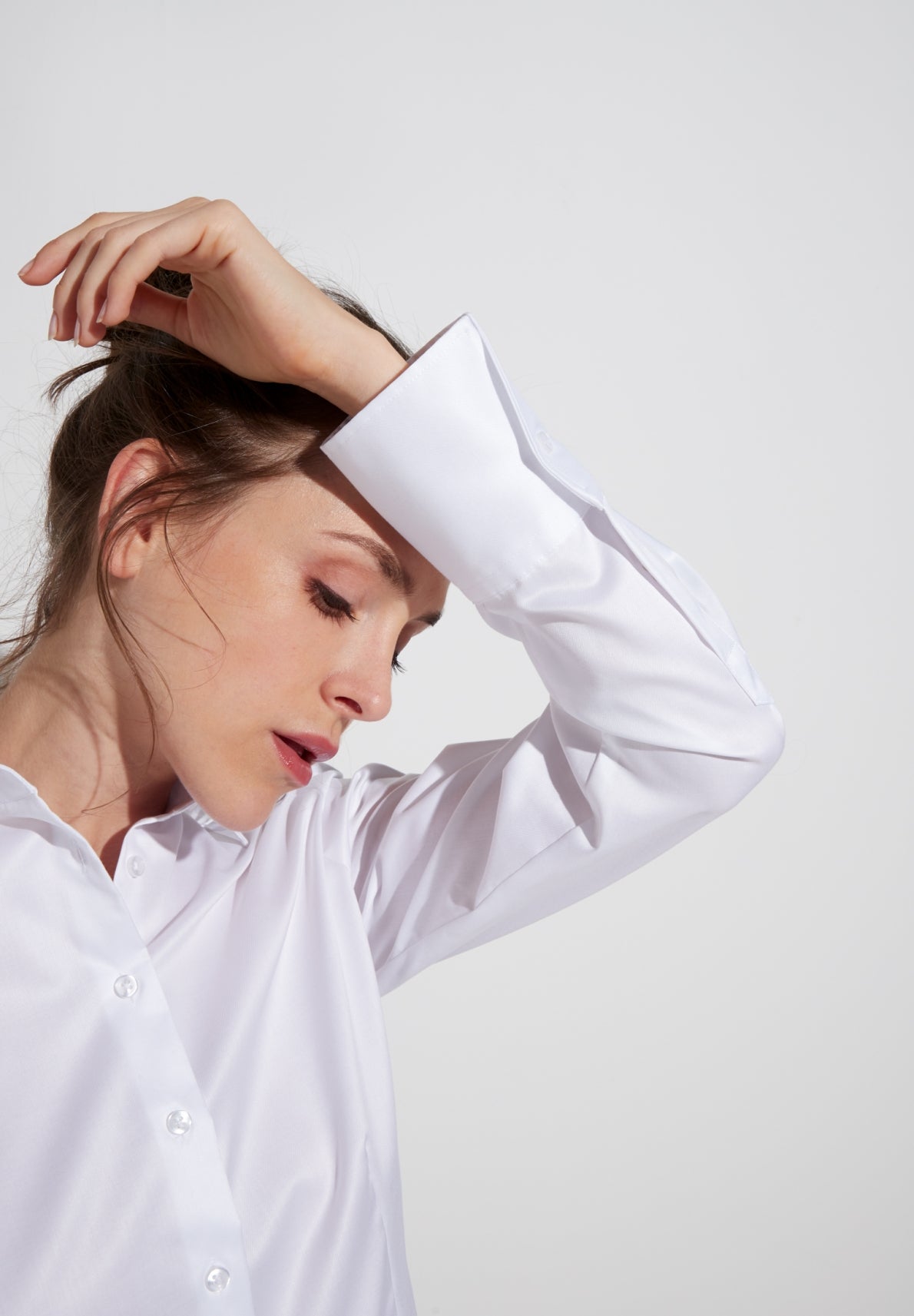 ETERNA MODERN CLASSIC COVER SHIRT Langarm Bluse - Pearl Mist White - 5008-00-D708 von Eterna