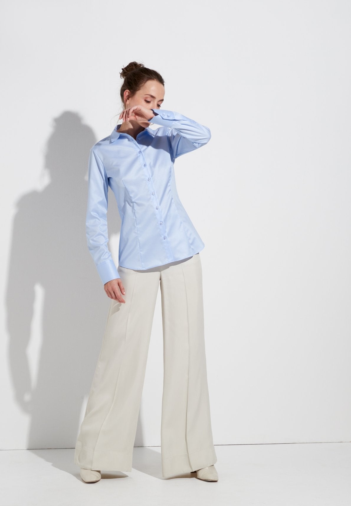 ETERNA SLIM FIT Cover Shirt - Powder Sky Blue - 5008-10-D10Y
