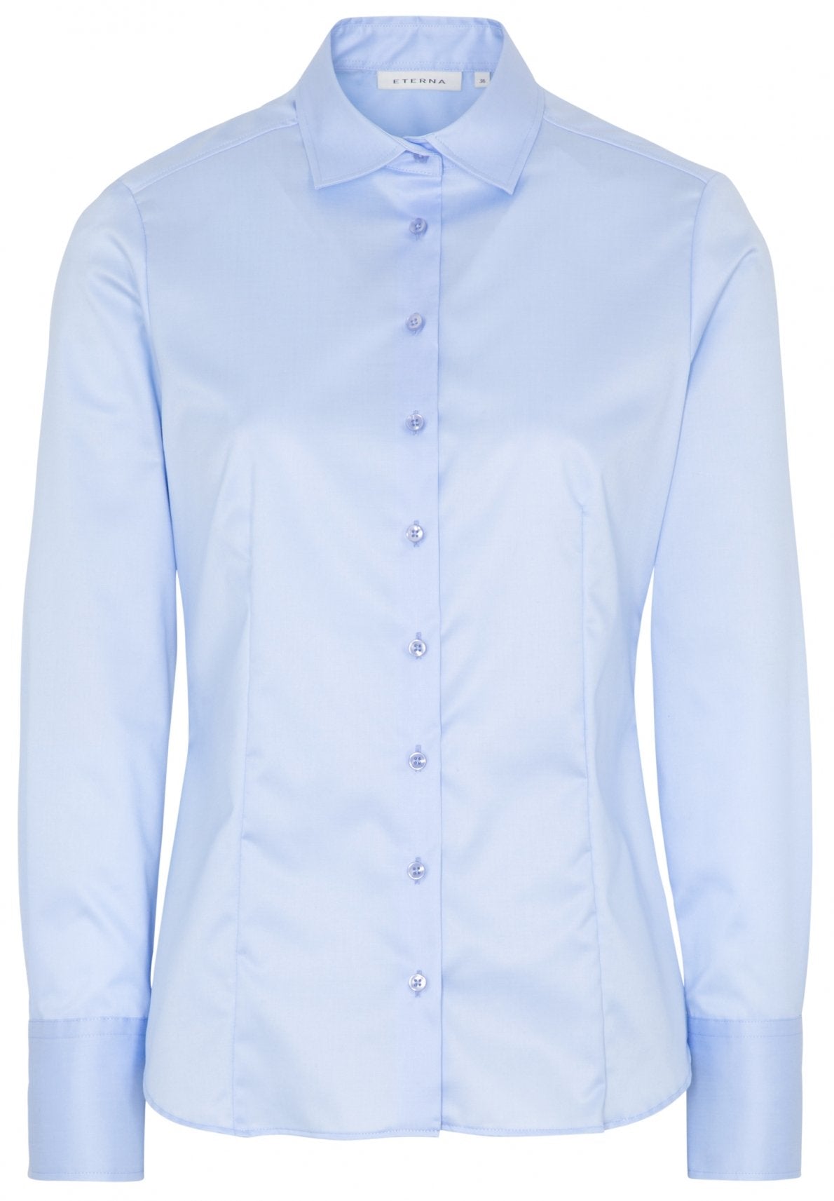 ETERNA MODERN CLASSIC COVER SHIRT Langarm Bluse - Sky Blossom Blue - 5008-10-D708