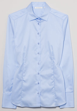 ETERNA MODERN CLASSIC COVER SHIRT Langarm Bluse - Sky Blossom Blue - 5008-10-D708