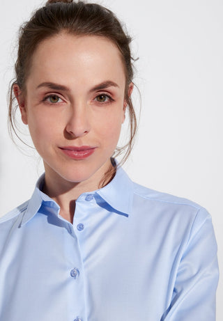 ETERNA MODERN CLASSIC COVER SHIRT Langarm Bluse - Sky Blossom Blue - 5008-10-D708