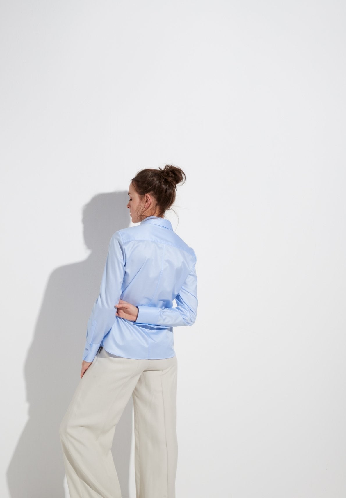 ETERNA MODERN CLASSIC COVER SHIRT Langarm Bluse - Sky Blossom Blue - 5008-10-D708 von Eterna