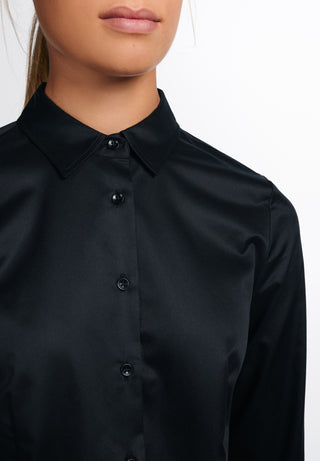 ETERNA Classic Fit Cover Shirt - Midnight Twill Black - 5008-39-D708