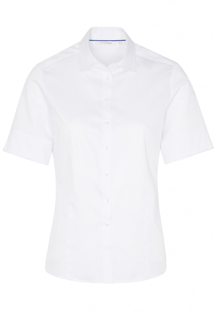 ETERNA MODERN CLASSIC Halbarm Bluse - Pearl Mist White - 5023 H791.00