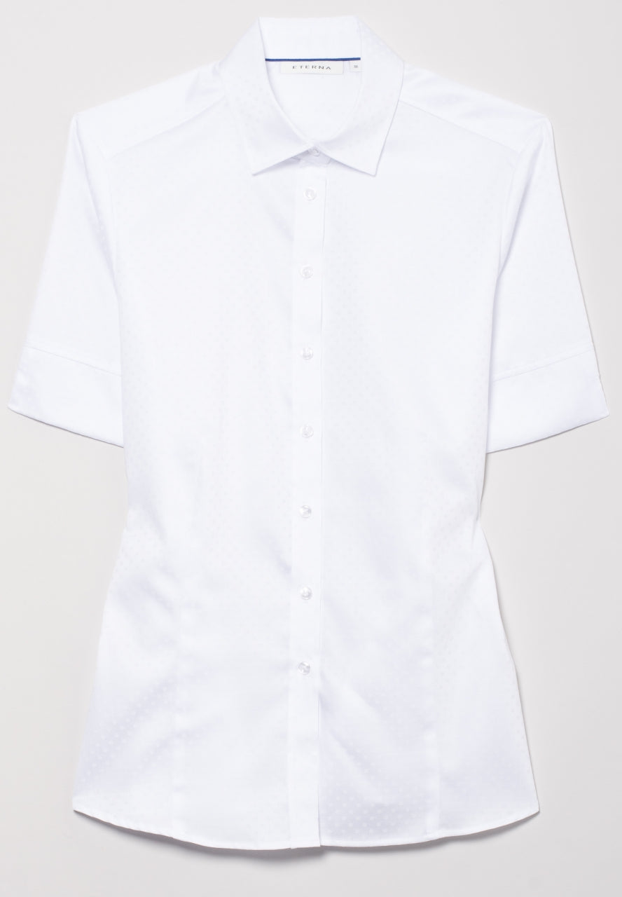 ETERNA MODERN CLASSIC Halbarm Bluse - Pearl Mist White - 5023 H791.00 von Eterna