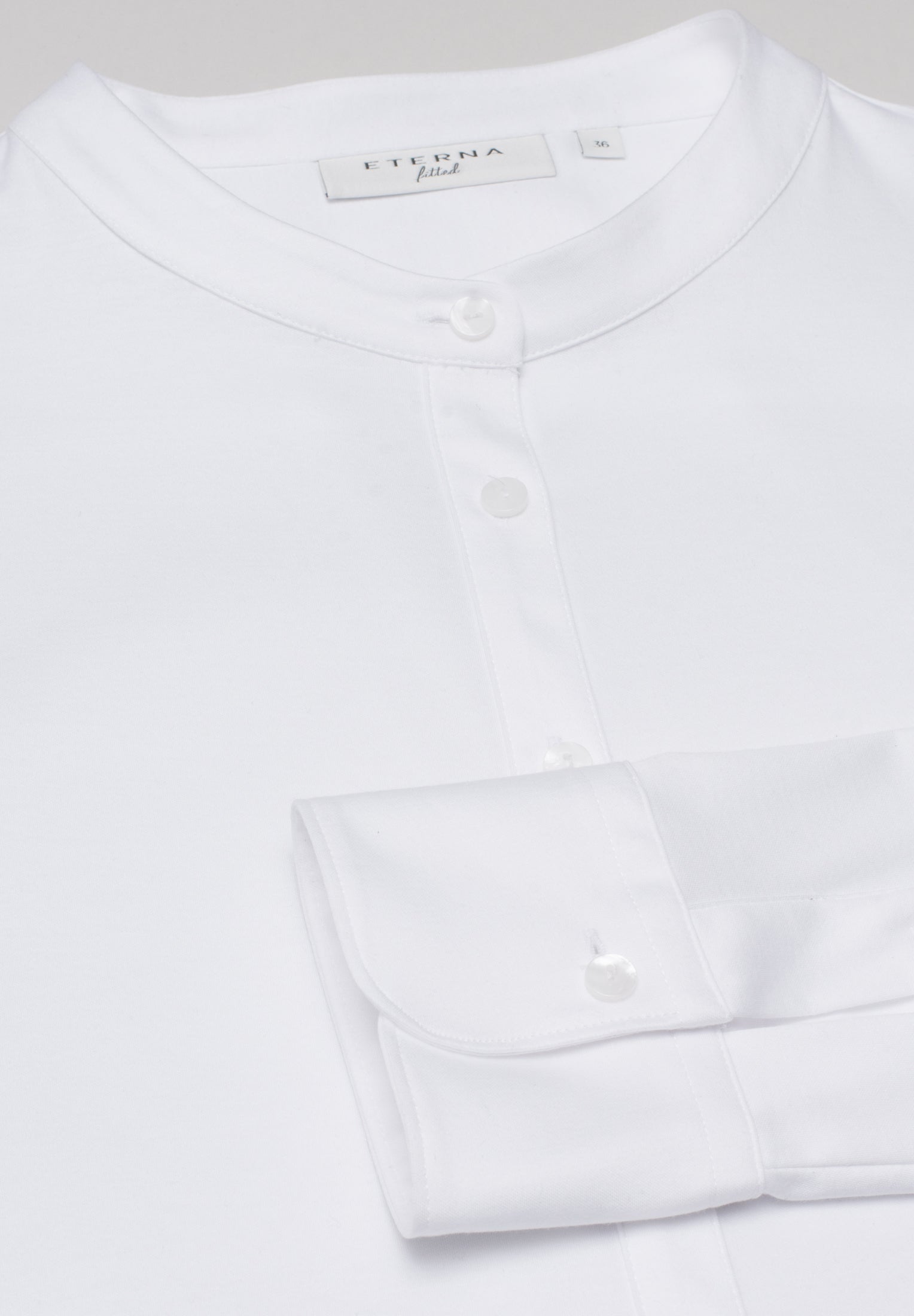 ETERNA FITTED Langarm Bluse - Arctic Mist White - 5158-00-DF07