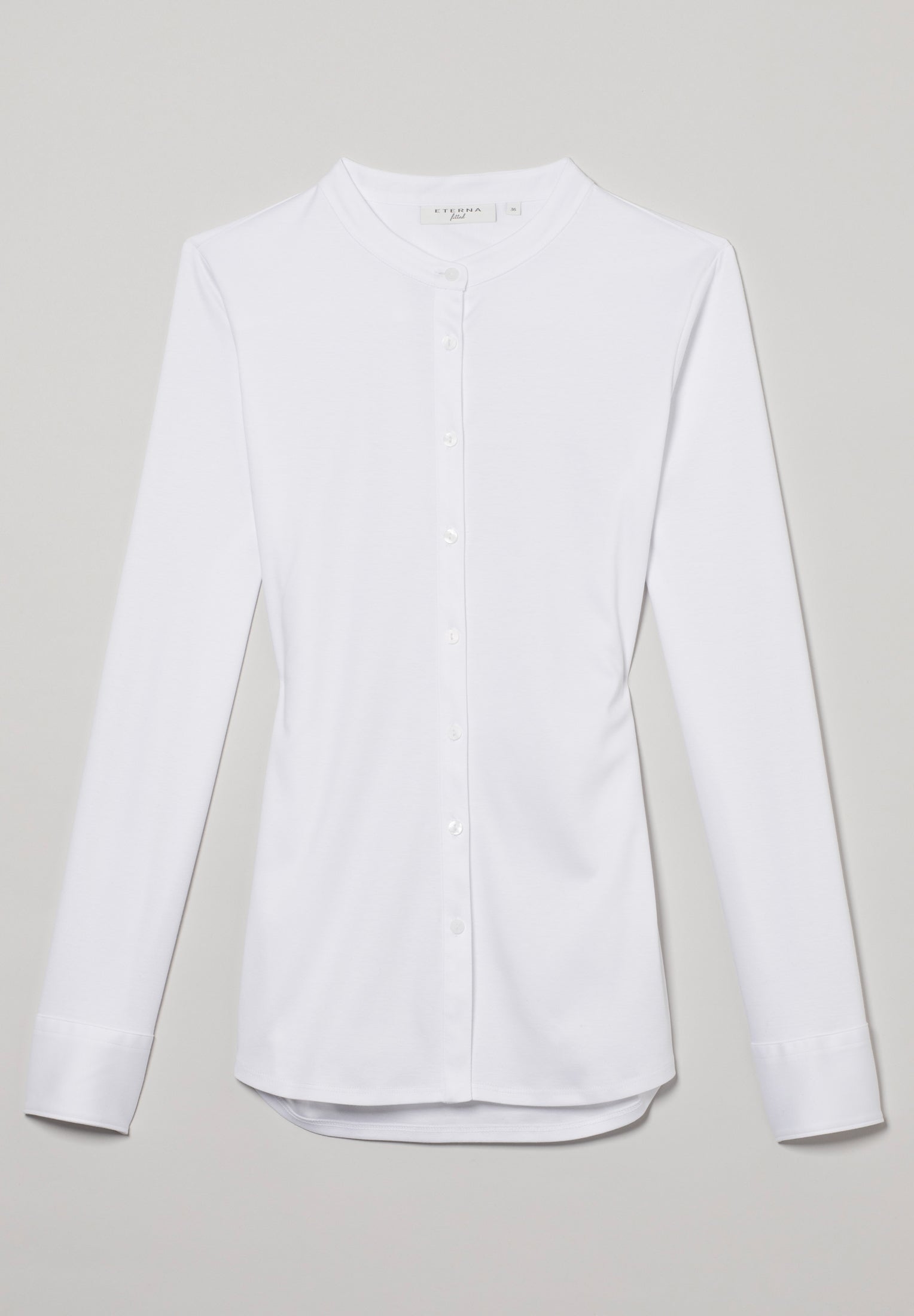 ETERNA FITTED Langarm Bluse - Arctic Mist White - 5158-00-DF07 von Eterna