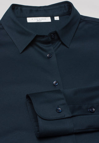 ETERNA FITTED Langarm Bluse - Ink Navy Mist - 5158-19-DF05