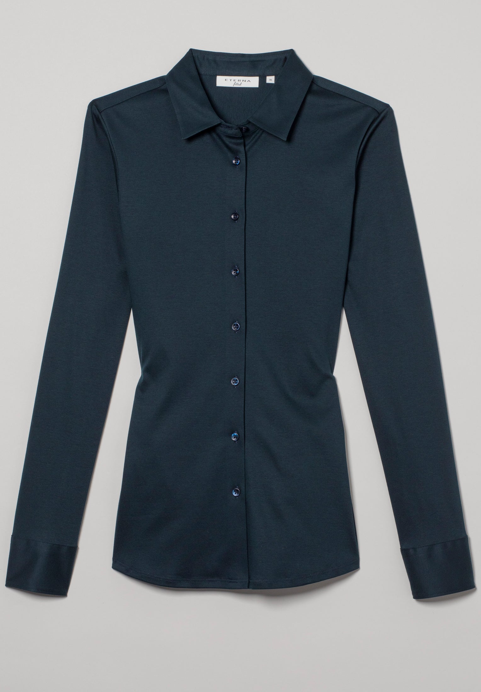 ETERNA FITTED Langarm Bluse - Ink Navy Mist - 5158-19-DF05 von Eterna
