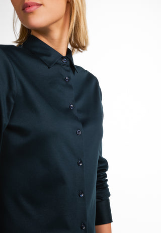 ETERNA FITTED Langarm Bluse - Ink Navy Mist - 5158-19-DF05