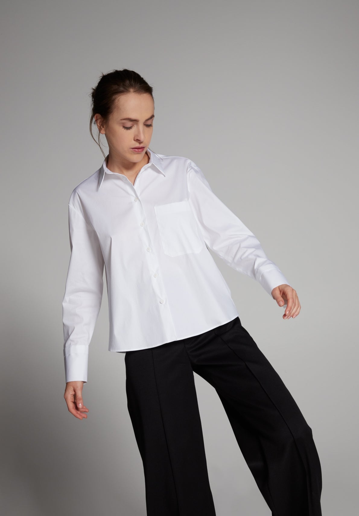 ETERNA 1863 Loose Fit Langarm Bluse - Crisp Snow White - 5212-00-DS98