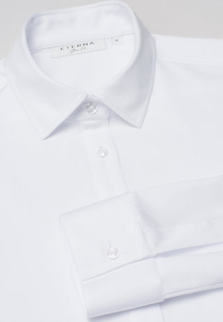 ETERNA Slim Fit Langarm Bluse - Pearl Cotton Mist - 5213 DY16.00
