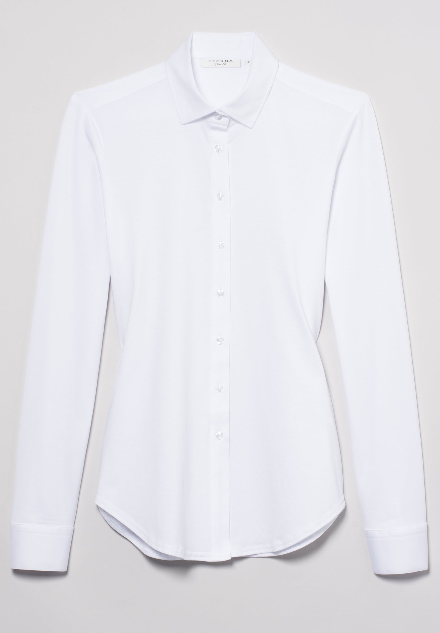ETERNA Slim Fit Langarm Bluse - Pearl Cotton Mist - 5213 DY16.00 von Eterna