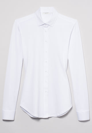 ETERNA Slim Fit Langarm Bluse - Pearl Cotton Mist - 5213 DY16.00