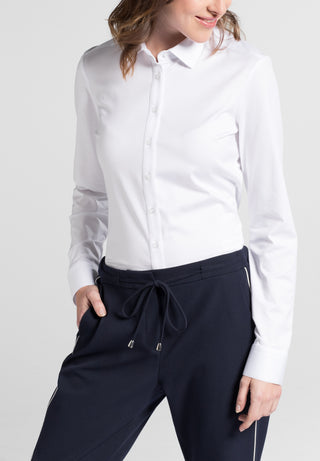 ETERNA Slim Fit Langarm Bluse - Pearl Cotton Mist - 5213 DY16.00