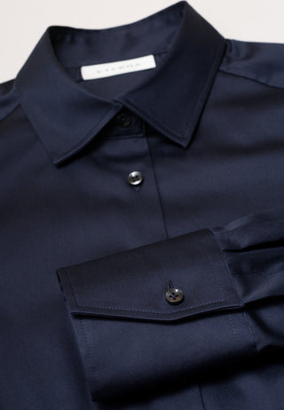 ETERNA MODERN CLASSIC Langarm Bluse - Midnight Navy Silk - 5352 D708.19