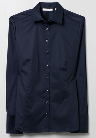 ETERNA MODERN CLASSIC Langarm Bluse - Midnight Navy Silk - 5352 D708.19