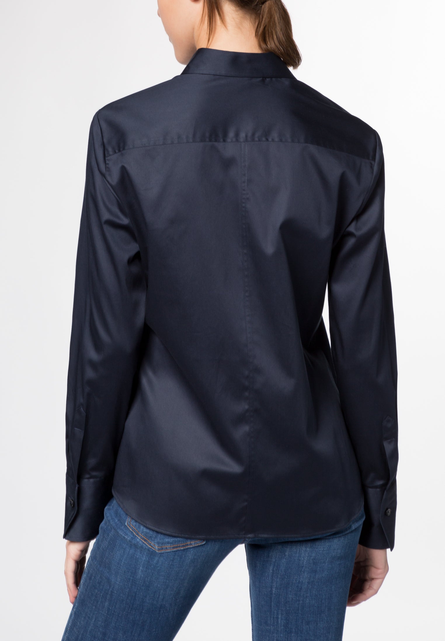 ETERNA MODERN CLASSIC Langarm Bluse - Midnight Navy Silk - 5352 D708.19 von Eterna