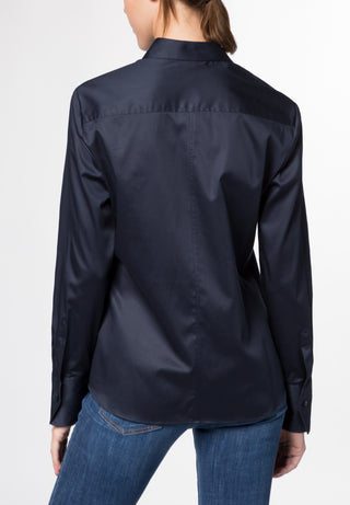 ETERNA MODERN CLASSIC Langarm Bluse - Midnight Navy Silk - 5352 D708.19
