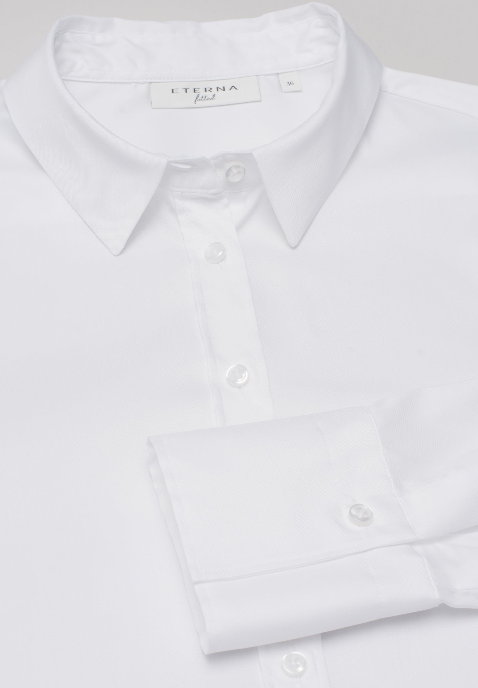 ETERNA FITTED Performance Shirt Langarm Bluse - Arctic Whisper Twill - 5377-00-DF04