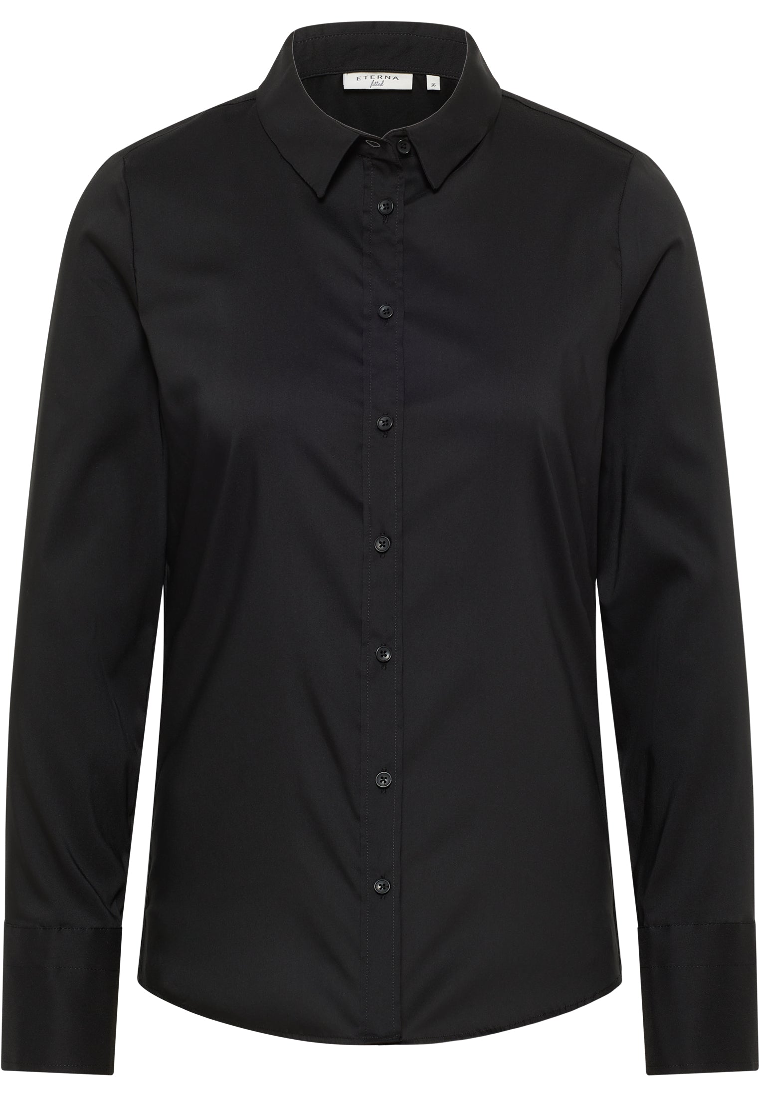 ETERNA FITTED Performance Shirt Langarm Bluse - Midnight Twill Black - 5377-39-DF04