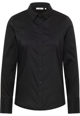 ETERNA FITTED Performance Shirt Langarm Bluse - Midnight Twill Black - 5377-39-DF04