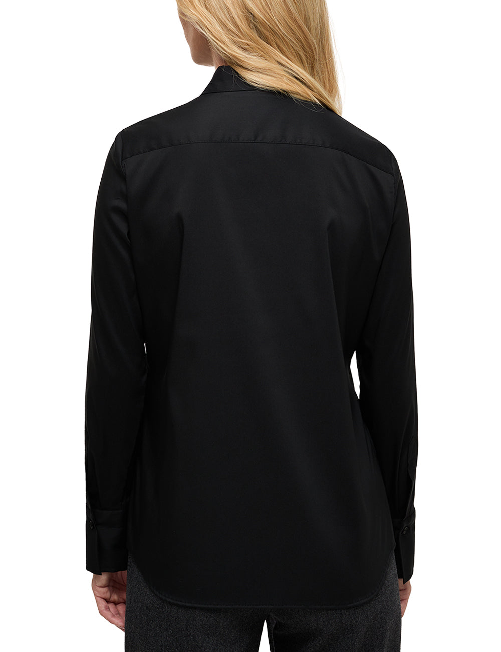 ETERNA FITTED Performance Shirt Langarm Bluse - Midnight Twill Black - 5377-39-DF04 von Eterna