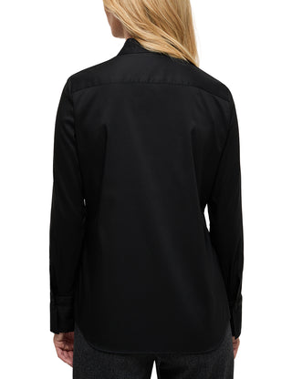 ETERNA FITTED Performance Shirt Langarm Bluse - Midnight Twill Black - 5377-39-DF04