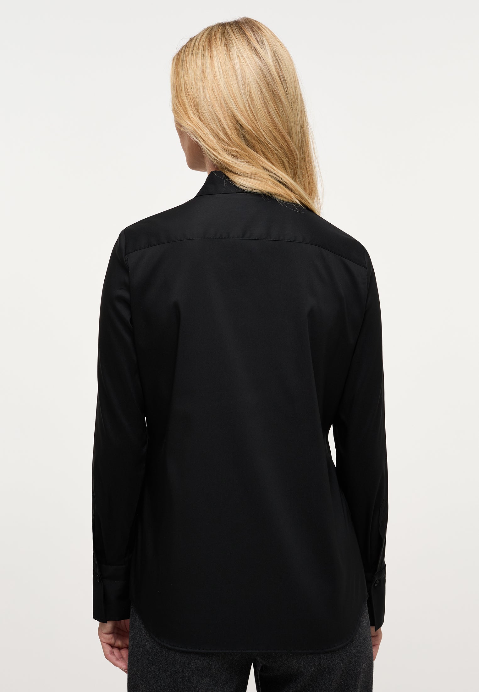 ETERNA FITTED Performance Shirt Langarm Bluse - Midnight Twill Black - 5377-39-DF04 von Eterna