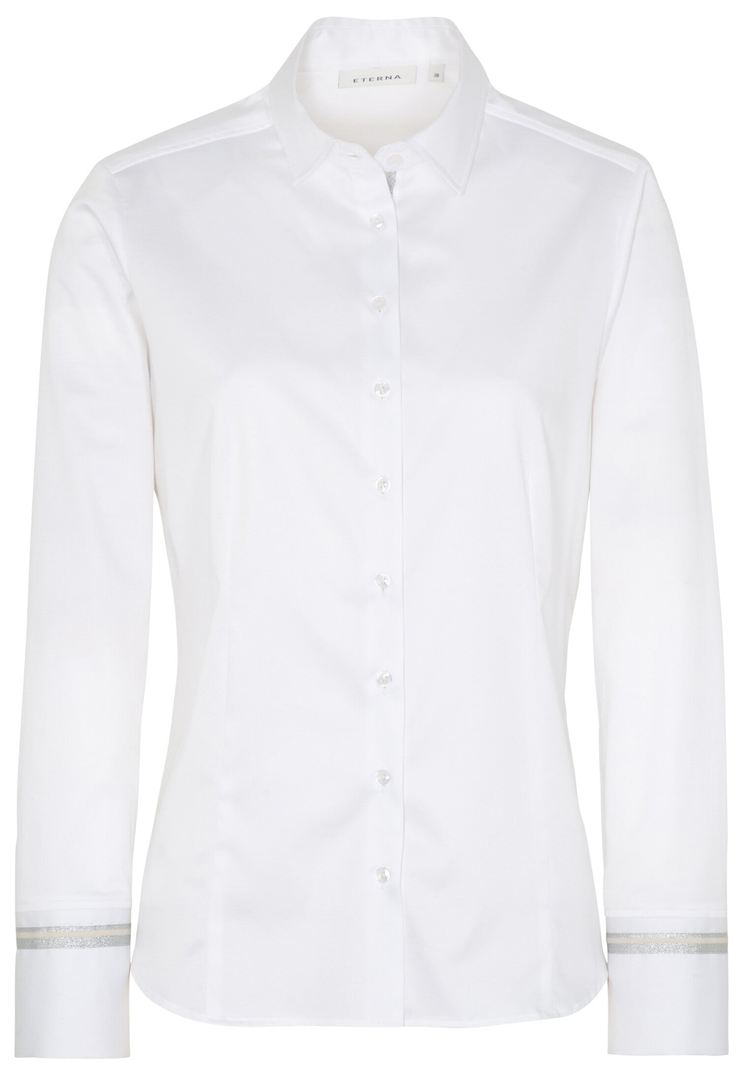 ETERNA REGULAR FIT Langarm Bluse - Crystal Linen White - 5585-00-D928