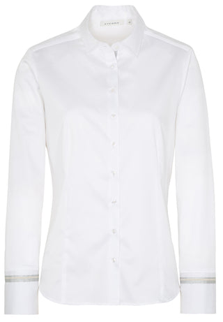 ETERNA REGULAR FIT Langarm Bluse - Crystal Linen White - 5585-00-D928