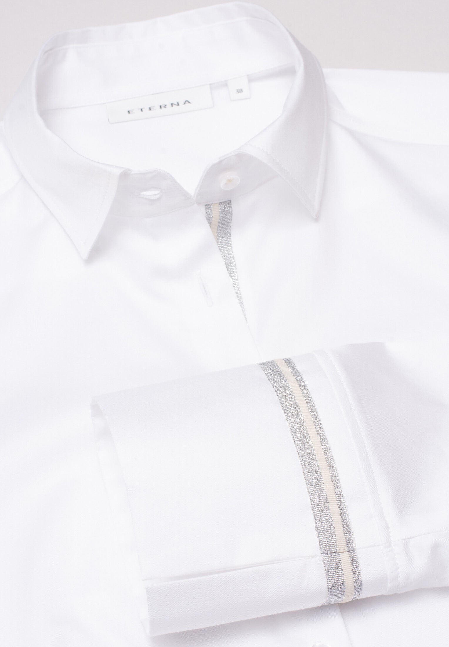 ETERNA REGULAR FIT Langarm Bluse - Crystal Linen White - 5585-00-D928