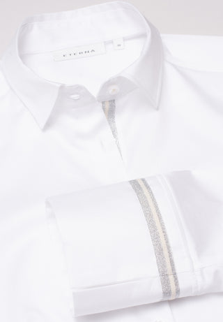 ETERNA REGULAR FIT Langarm Bluse - Crystal Linen White - 5585-00-D928