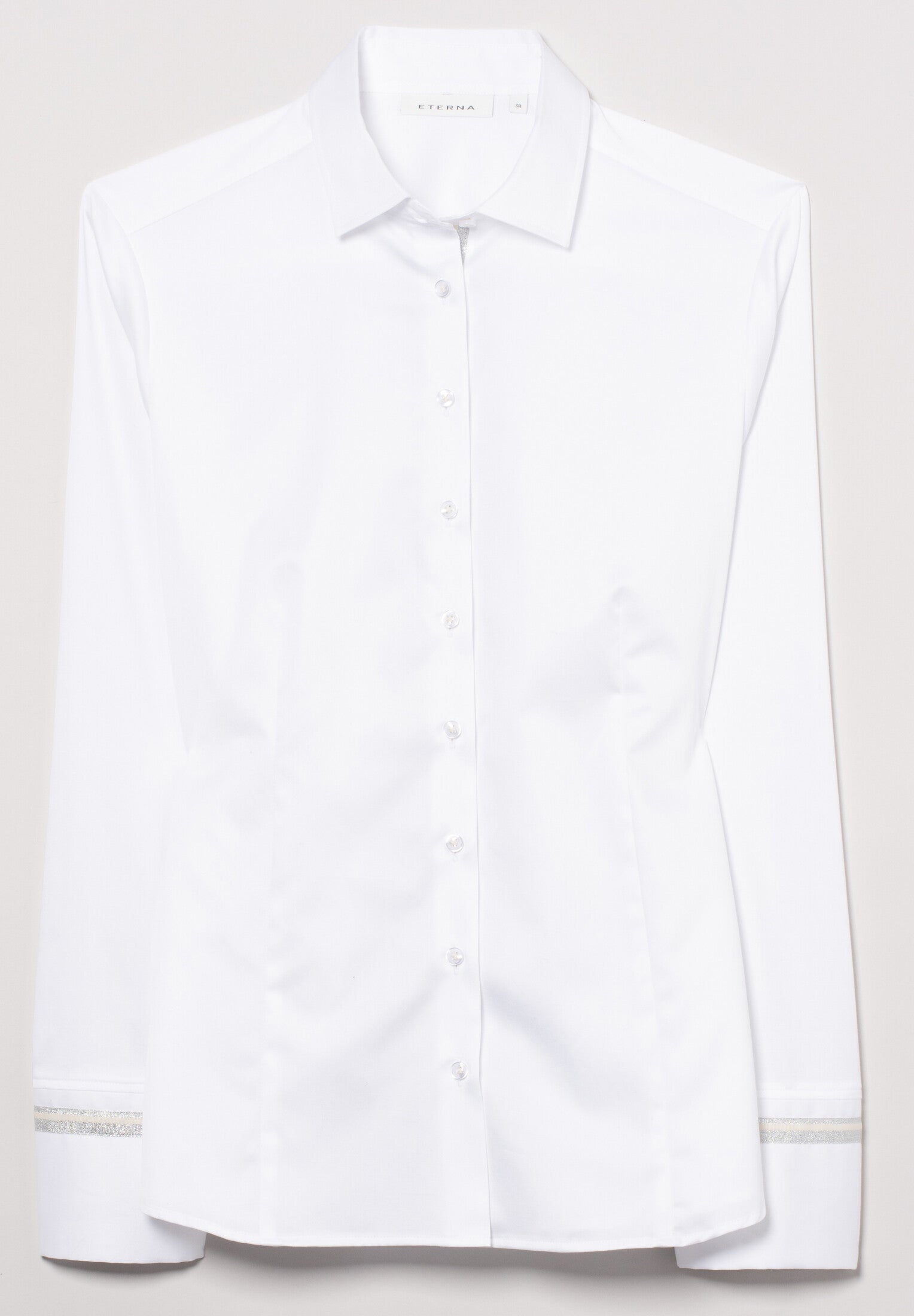 ETERNA REGULAR FIT Langarm Bluse - Crystal Linen White - 5585-00-D928 von Eterna