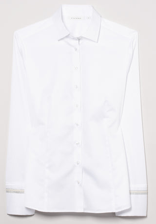 ETERNA REGULAR FIT Langarm Bluse - Crystal Linen White - 5585-00-D928
