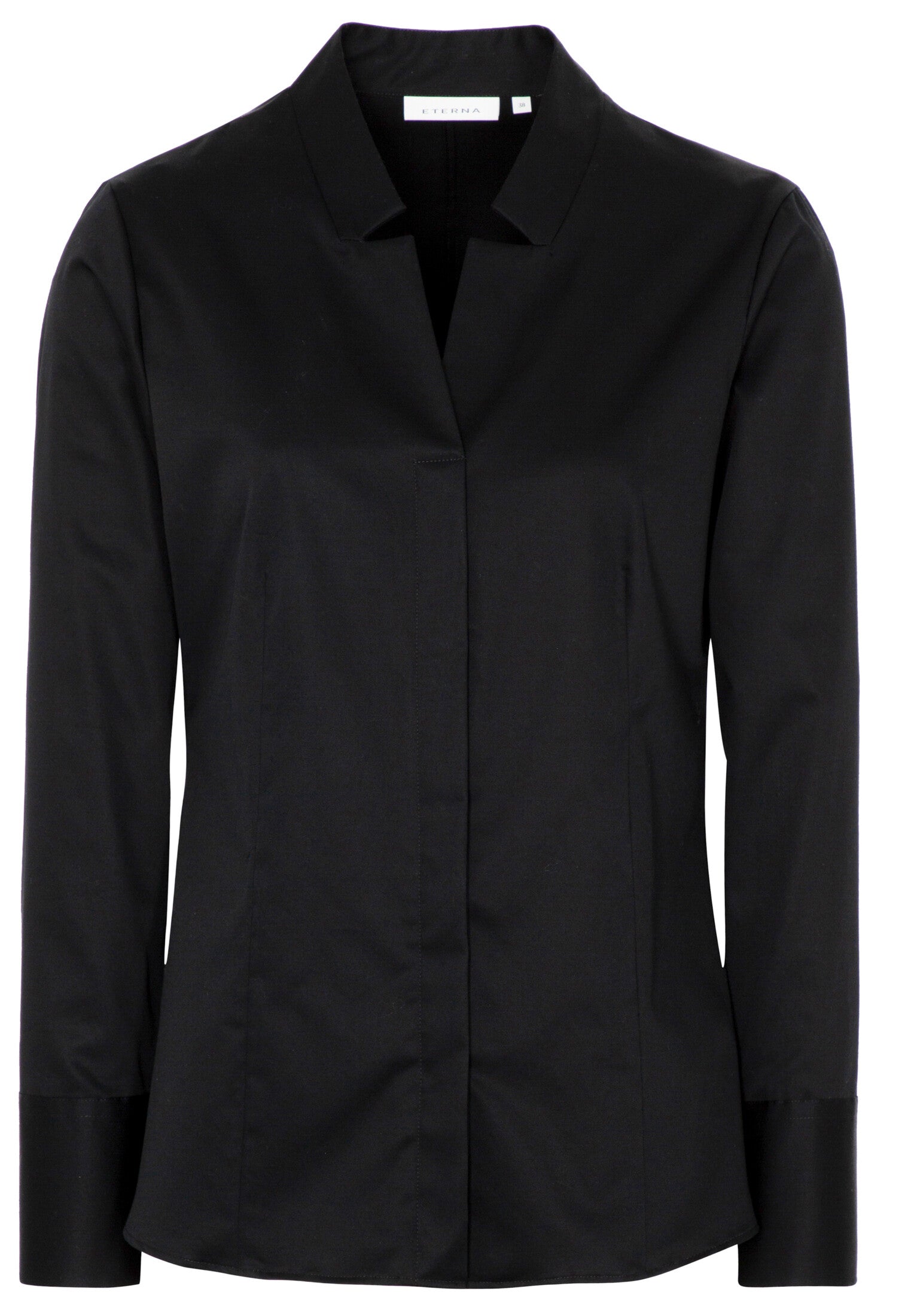 ETERNA FEMININE FIT Bluse - Noir Velour Black - 5585-39-D929