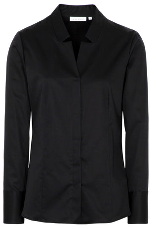 ETERNA FEMININE FIT Bluse - Noir Velour Black - 5585-39-D929