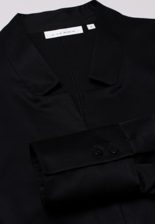 ETERNA FEMININE FIT Bluse - Noir Velour Black - 5585-39-D929
