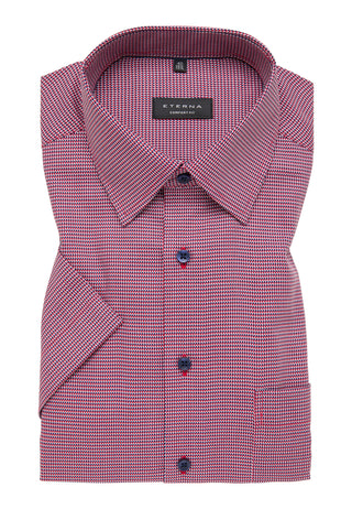 ETERNA COMFORT FIT Kurzarm Hemd - Redwood Houndstooth - 8038-56-K18E