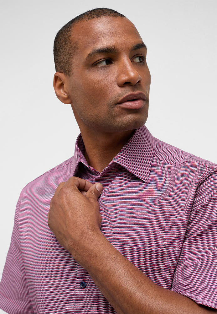 ETERNA COMFORT FIT Kurzarm Hemd - Redwood Houndstooth - 8038-56-K18E von Eterna