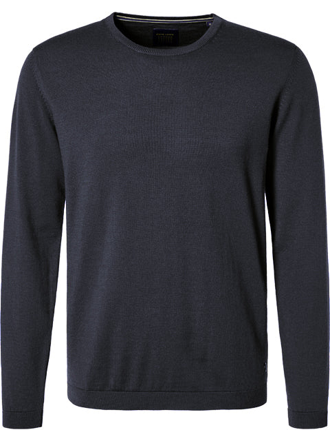 PIERRE CARDIN Voyage Strickpullover Rundhals - Midnight Ink Blue - 55600 92535.3000