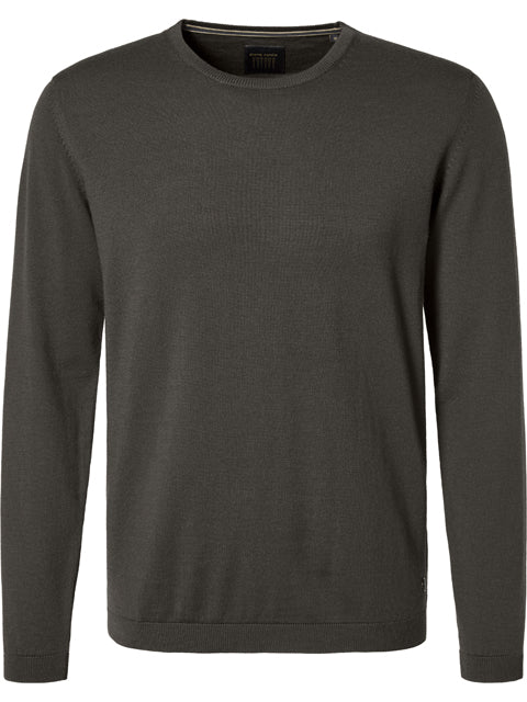 PIERRE CARDIN Voyage Strickpullover Rundhals - Charcoal Sage - 55600 92535.6440