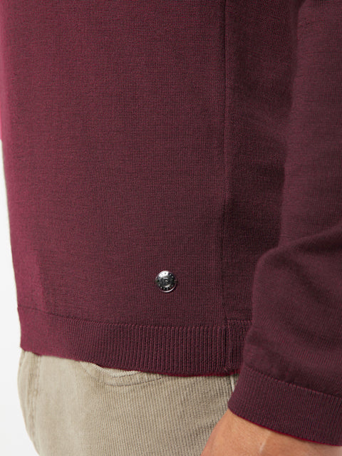 PIERRE CARDIN Voyage Rundhals Pullover - Dark Merlot Wine - 55600 92535.8104 von Pierre Cardin