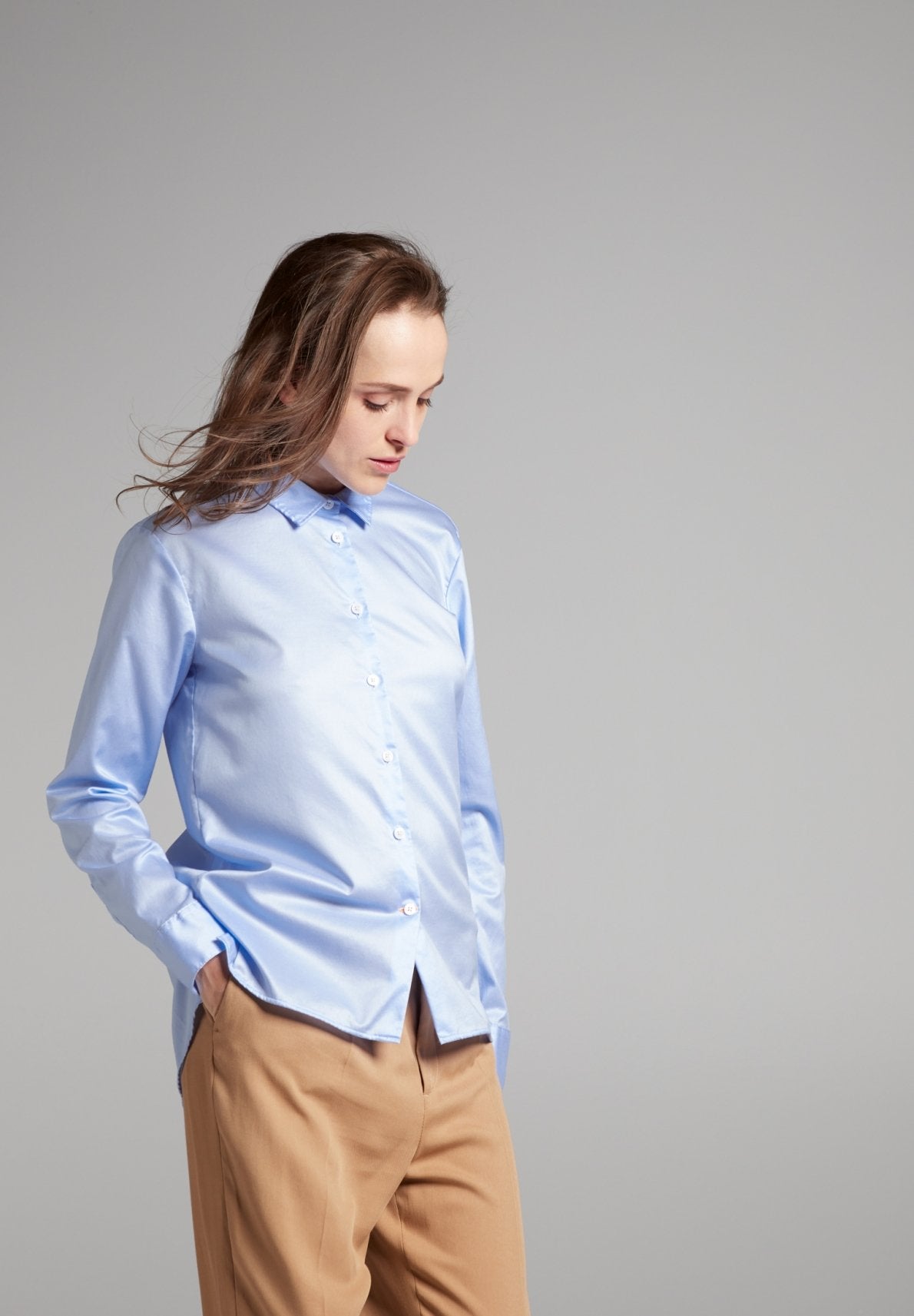 ETERNA PREMIUM CASUAL LUXURY Langarm Bluse - Sky Linen Breeze - 5850-10-DS90